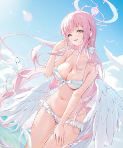 angel bikini blue_archive houkisei misono_mika swimsuits wet wings