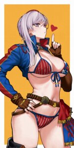 Rating: Questionable Score: 26 Tags: bikini fate/grand_order kamisato_sora miyamoto_musashi_(fate) swimsuits thighhighs User: Genex