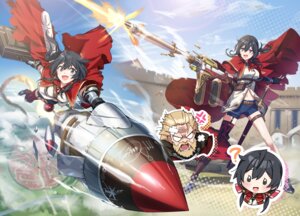 azumi_akitake chibi garter stockings sword thighhighs weapon