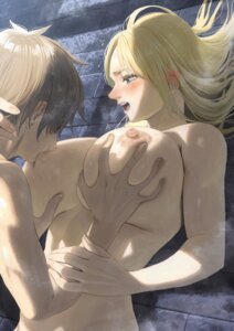 breast_grab breasts dustiness_ford_raratina izawa_(bhive003) kono_subarashii_sekai_ni_shukufuku_wo! nipples satou_kazuma topless wet