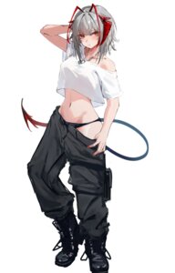 Rating: Questionable Score: 23 Tags: arknights horns nekomatamago no_bra pantsu see_through tail undressing w_(arknights) User: Genex