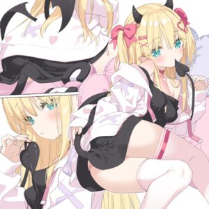 Rating: Questionable Score: 61 Tags: devil dress garter horns kani_biimu loli pantsu pointy_ears shimotsuki_potofu skirt_lift string_panties tail thighhighs wings User: himeno_nanako