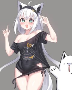 Rating: Questionable Score: 35 Tags: animal_ears gomrang hololive hololive_gamers kitsune no_bra nopan shirakami_fubuki tail User: 弱受猫