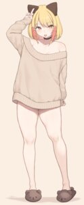 animal_ears cloba nekomimi no_bra sweater
