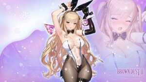 animal_ears brown_dust_ii bunny_ears bunny_girl eleaneer garter no_bra origami pantyhose see_through tail wallpaper