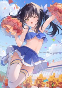 bra cheerleader iga_sutora loli shirt_lift skirt_lift tamano_kedama thighhighs