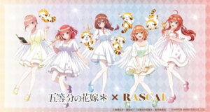 5-toubun_no_hanayome araiguma_rascal crossover dress heels nakano_ichika nakano_itsuki nakano_miku nakano_nino nakano_yotsuba tagme thighhighs weapon wings