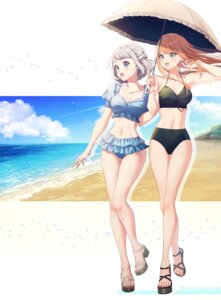 Rating: Questionable Score: 7 Tags: bikini gakuen_idolm@ster heels katsuragi_lilja meronnpannpi shiun_sumika swimsuits the_idolm@ster umbrella User: saemonnokami