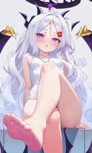 Rating: Safe Score: 52 Tags: blue_archive devil feet halo horns karaage_(xxxmido02) school_swimsuit sorasaki_hina swimsuits wings User: BattlequeenYume
