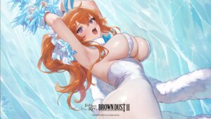 animal_ears brown_dust_ii bunny_ears bunny_girl no_bra origami pantyhose tail wallpaper zenith_(brown_dust_ii)