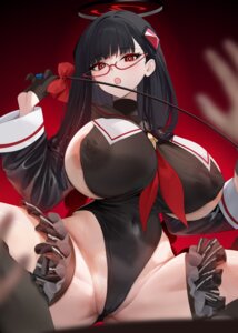Rating: Questionable Score: 45 Tags: areola blue_archive cameltoe cosplay endou_shimiko erect_nipples garter halo leotard megane no_bra nopan see_through seifuku tsukatsuki_rio weapon xiujia_yihuizi User: lacepanties