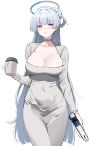 Rating: Questionable Score: 47 Tags: blue_archive dress gun halo no_bra reia_76 ushio_noa User: Arsy
