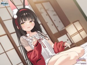 animal_ears atelier-mer azur_lane kitsune muninshiki nagato_(azur_lane) pajama see_through