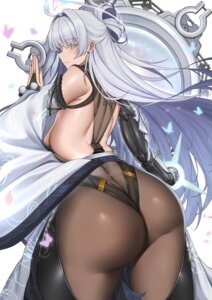 ass goddess_of_victory:_nikke japanese_clothes mecha_musume nayuta_(nikke) no_bra pantyhose see_through yijie_xianyu