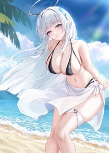 Rating: Questionable Score: 42 Tags: bikini blue_archive erect_nipples garter halo see_through shirobako_srbk skirt_lift swimsuits ushio_noa User: VigorousMMM