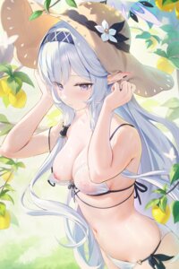 akeboshi_himari bikini blue_archive breasts erect_nipples halo houkisei nipples pointy_ears see_through swimsuits wet wet_clothes