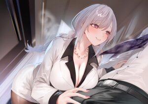 business_suit cleavage handjob ichinoya kakao open_shirt pantyhose