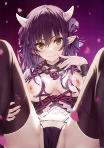 Rating: Questionable Score: 62 Tags: breasts cameltoe comic_aun horns misaki_kurehito nipples no_bra open_shirt pantsu pointy_ears thighhighs thong User: fireattack