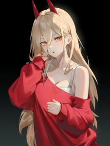 bra chainsaw_man horns izei1337 power_(chainsaw_man) sweater