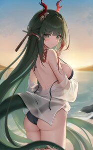 Rating: Questionable Score: 35 Tags: arknights arknights:_endfield ass bikini hini_ni horns pointy_ears see_through swimsuits tail thong zhuang_fangyi_(arknights) User: VigorousMMM