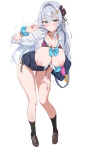 Rating: Questionable Score: 59 Tags: bikini breasts nipples open_shirt seifuku sg_(satoumogumogu) sion_alfine skirt_lift swimsuits wet User: Anonymous