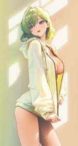 no_bra open_shirt qingli_ye