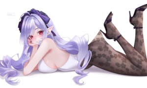 heels no_bra nopan pantyhose pointy_ears pr_ponnyan see_through vivian_banshee zenless_zone_zero