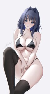 Rating: Questionable Score: 46 Tags: bikini hololive hololive_english moovalandi ouro_kronii swimsuits thighhighs User: VigorousMMM