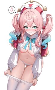 breasts honkai:_star_rail hyacine lunacle nipples no_bra pantsu pantyhose see_through undressing wet