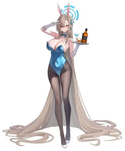 Rating: Questionable Score: 57 Tags: andamiro animal_ears blue_archive bunny_ears bunny_girl halo heels ichinose_asuna no_bra pantyhose waitress User: Genex