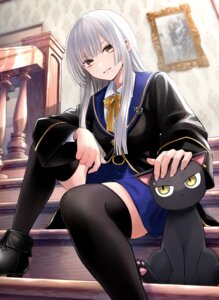 Rating: Safe Score: 24 Tags: capella_capricorn claude_sirius kaneda_yousuke kuroneko_to_majo_no_kyoushitsu neko seifuku skirt_lift thighhighs User: VigorousMMM