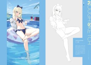 Rating: Questionable Score: 11 Tags: bikini dress_shirt komori_(mignon) mignon open_shirt sketch swimsuits wet User: himeno_nanako