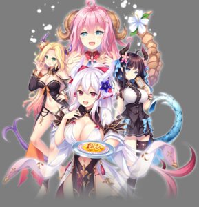 cuteuphoria dra_concafe dra_concafe_2 horns ko~cha no_bra pantsu pointy_ears see_through tail thighhighs transparent_png