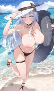 Rating: Questionable Score: 50 Tags: bikini garter nipples sg_(satoumogumogu) sion_alfine swimsuits topless wet User: whitespace1