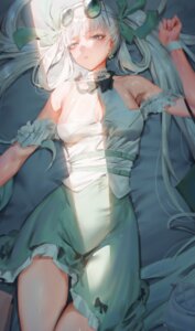 Rating: Questionable Score: 11 Tags: dress jinhsi megane no_bra rororo see_through wuthering_waves User: BattlequeenYume