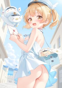 dress loli nipples no_bra nopan skirt_lift yunarebun