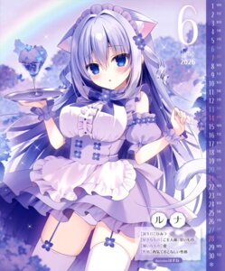 Rating: Questionable Score: 22 Tags: animal_ears calendar hasune maid nekomimi pantsu see_through skirt_lift stockings tail thighhighs waitress User: drop