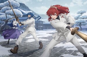 Rating: Safe Score: 18 Tags: eris_boreas_greyrat isolte_cruel japanese_clothes mushoku_tensei nina_farion shimada_sanae sword User: VigorousMMM