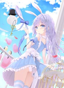 animal_ears ass bunny_ears fairy_eye gochuumon_wa_usagi_desu_ka? kafuu_chino loli maid pantsu skirt_lift thighhighs tippy_(gochiusa)