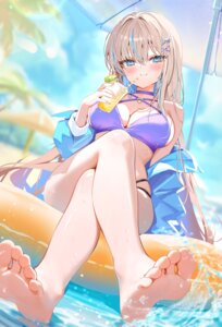 bikini feet open_shirt pon swimsuits wet