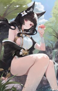 Rating: Questionable Score: 48 Tags: animal_ears hoshimi_miyabi japanese_clothes kitsune malsuk no_bra skirt_lift wet zenless_zone_zero User: VigorousMMM