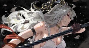 Rating: Questionable Score: 16 Tags: erikvarts horns no_bra torn_clothes weapon wuthering_waves zani User: Genex