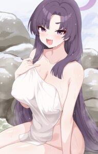 Rating: Questionable Score: 9 Tags: blue_archive enru erect_nipples halo kadenokouji_yukari naked onsen towel wet User: Arsy