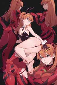 Rating: Questionable Score: 34 Tags: animal_ears ass bodysuit bunny_ears bunny_girl dnaitari feet neon_genesis_evangelion no_bra souryuu_asuka_langley torn_clothes User: Genex