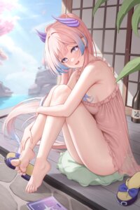 genshin_impact lingerie mu_xue no_bra nopan sangonomiya_kokomi see_through
