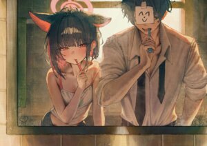 Rating: Questionable Score: 40 Tags: animal_ears betabeet blue_archive halo kyouyama_kazusa nekomimi no_bra pajama User: lacepanties