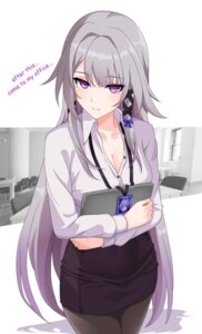Rating: Safe Score: 19 Tags: cleavage dress_shirt herta honkai:_star_rail maxwelzy open_shirt pantyhose User: FutureTribute