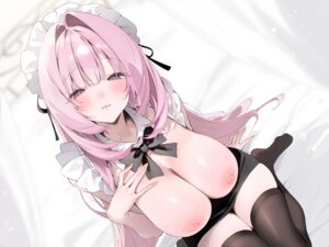 Rating: Questionable Score: 27 Tags: breasts maid nipples no_bra skirt_lift thighhighs yuruta User: Arsy
