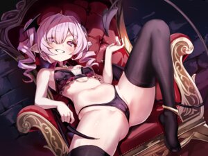 Rating: Questionable Score: 20 Tags: cameltoe devil loli no_bra pantsu pointy_ears tail thighhighs thong toshizou wings User: kiyoe
