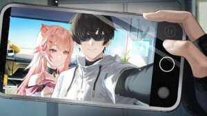 animal_ears mia_skye nekomimi see_through selfie snowbreak:_containment_zone tagme wallpaper